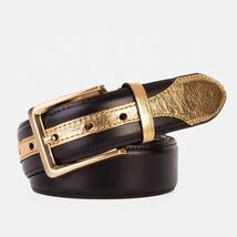The Arda Black & Gold Leather Belt image 2
