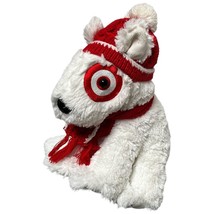 TARGET 12&quot; Bullseye Mascot Plush Dog Stuffed Animal Christmas Red Knitte... - $8.15