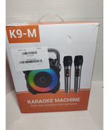 Karaoke Machine with Two Wireless Microphones Bluetooth Portable - NEW O... - $60.50 CAD