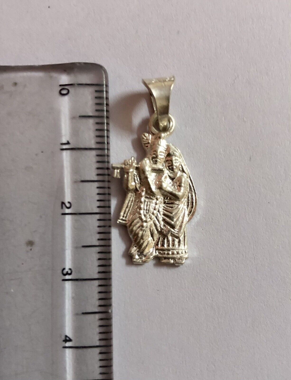 925 Sterling Silver Lord Radha Krishna Pendant, Wearing Temple, Puja 1.9 gm Item image 3