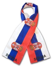 K&#39;s Novelties Serbia Country Lightweight Flag Printed Knitted Style Scarf 8&quot;x60&quot; - £7.89 GBP