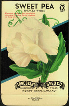 Spencer White Sweet Pea Lone Star 10¢ Seed Pack - £4.68 GBP
