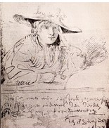 Rembrandt Saskia Pencil Drawing 1930 Hendrik Van Loon Art Print Dutch DW... - $551.77 MXN