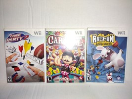 Lot of 3 Wii Games Carnival Game Party 2 Rayman Raving Rabbids - £10.50 GBP