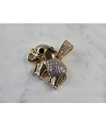 Womens Vintage Estate 14K Gold CZ Onyx Elephant Pendant 6.0g E6832 - $1,345.95 CAD