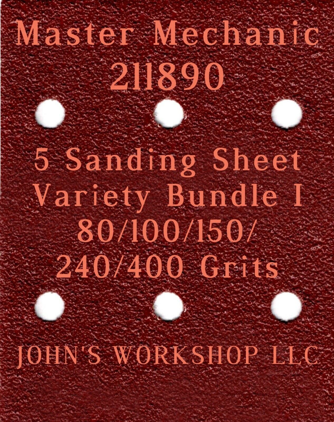 Master Mechanic 211890 - 80/100/150/240/400 Grits - 5 Sandpaper Variety Bundle I - $4.99