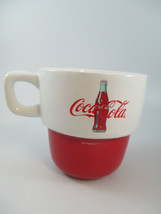 Coca-Cola Stackable Stoneware Coffee Mug Cup 17 Oz Red and White Retro - £5.14 GBP