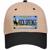 Rock Springs Wyoming Novelty Khaki Mesh License Plate Hat - £23.16 GBP