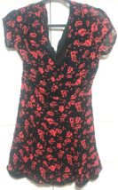 Allsaints Womens Black and Red Roses Size 8 Chiffon Dress - $29.70