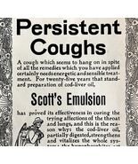 Scott&#39;s Emulsion Coughs 1897 Advertisement Victorian Quack Medicine DWFF11 - €25,56 EUR
