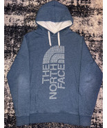 The North Face Hooded Sweatshirt Mens Medium Blue with Front Logo Front ... - £18.92 GBP