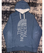 The North Face Hooded Sweatshirt Mens Medium Blue with Front Logo Front ... - $24.19