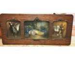 Antique Original Pastel 3 Panel Framed Dead Game Ducks &amp; Still Life Frui... - $399.00