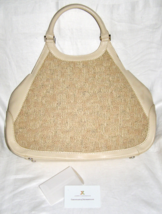 JERRY TERRENCE “CARPETBAG” LARGE TOTE HANDBAG- TEXTURED CARPET INSERT PA... - $38.61