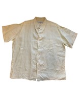 Pronto Uomo 100% Linen Shirt Mens 3XL Solid Yellow Button Front Short Sl... - $27.42 CAD