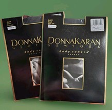 Lot of 2 Donna Karan New York Body Toners Pantyhose Black Size Small New - $16.82