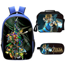 WM Legend Of Zelda Backpack Lunch Box Pencil Case Outdoor School Package A - £43.09 GBP