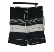 Goodfellow Board Shorts Swimsuit ~ Sz XL ~ Black, White, Teal ~ Stretchy Waist - £15.76 GBP