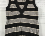 J. Crew Sweater Vest Womens Small Black Grey Striped V Neck Cashmere Woo... - £18.68 GBP
