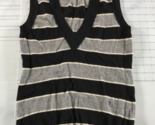 J. Crew Sweater Vest Womens Small Black Grey Striped V Neck Cashmere Woo... - $23.75