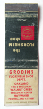 Grodins - Florsheim Shoe Dept. Oakland, Walnut Creek, California Matchbook Cover - $1.75