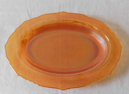 Federal Glass Normandie Bouquet Lattice Sunburst Iridescent Oval Serving Platter - £11.79 GBP