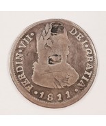 1811 Chile 2 Reales Silver Coin Fine Condition With Chop Marks! Km 74-
s... - €133,76 EUR