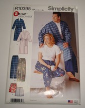Simplicity R10395 His &amp; Hers Pajama Pants, Robe Size S-L  UNCUT - $9.00