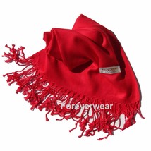 NEW Women Solid 100%Pashmina Wrap Stole Cashmere Wool Shawl/Scarf Soft Red - £6.86 GBP