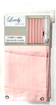 Lovely Home &amp; Bath Blush Stripe Fabric Shower Liner 70x72in Pink - £19.29 GBP