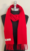 100% Cashmere Scarf Solid Design Color Red Made In England Soft #1008 Fo... - £15.56 GBP