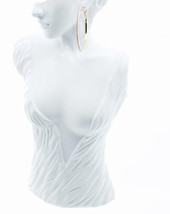 Thalia Sodi Large Crystal Pave Hoop Earrings 2.4 Inches Diameter - £8.52 GBP