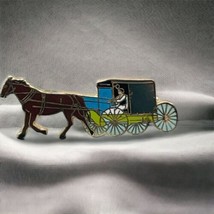 Vintage Carriage Wagon Horse Gold Tone Buggy Stagecoach Brooch Pin KOREA... - £9.50 GBP