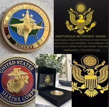 Us Marine Corps Reserve Challenge Coin With Retirement Award - £23.54 GBP