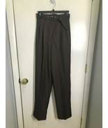 Asos Design High Waisted Pleated Belted Brown Dad Pants Polyester US SZ 4 - £15.56 GBP