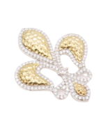 925 Sterling Silver Vintage Pendant ESPO Gold Plated CZ  Carved Lily  PT... - $125.65 CAD