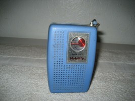 Vintage Nobility portable Transistor AM Blue Radio tested working  - £31.64 GBP