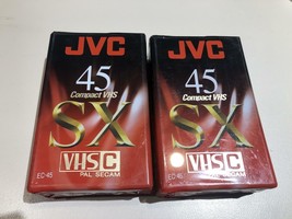 2 Jvc EC-45 Sx Still Sealed Blank Camcorder Tape Compact Vhs VHS-C Pal Secam - £13.77 GBP