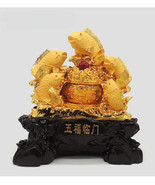 Beautiful Resin Gold Dragon Fish Sculpture, TV / Wine Cabinet, House War... - £157.12 GBP