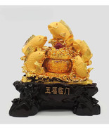 Beautiful Resin Gold Dragon Fish Sculpture, TV / Wine Cabinet, House War... - $274.10 CAD