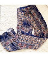 Illa Illa Navy Multicolor Boho Print Split Palazzo Pants Small - $64.48 CAD