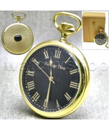 Pocket Watch Mechanical Heritage Time Gold Solid Brass Men 50 MM with Ch... - £39.22 GBP