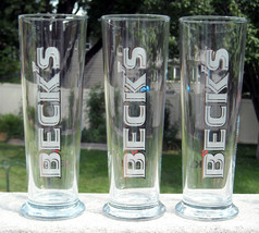 3 New 16 oz Becks Beer Tall Glasses 0,4l  Germany - £33.59 GBP