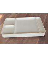 Vintage Tupperware #1535 White Almond Lunch Divided Food Trays 15&quot;x9&quot; Lo... - $32.38