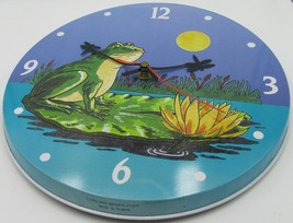 DECORATIVE BATTERY OPERATED NOVELTY WALL CLOCK FROG ON A LILY - $148.49 MXN
