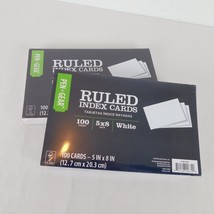 Pen Gear Ruled Index Cards Lot of 2 White 5x8 100 Count Each New in Package 2016 - £4.66 GBP