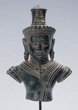 Ancien Khmer Style Montage Bronze Bayon Style Lokeshvara Torse - 37cm/15 &quot; - $628.11