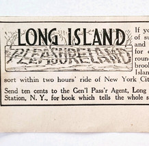 1917 Long Island Pleasureland NYC Advertisement WW1 Era Railroad Penn NY... - $19.99