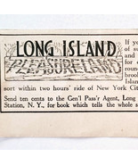 1917 Long Island Pleasureland NYC Advertisement WW1 Era Railroad Penn NY... - €17,15 EUR