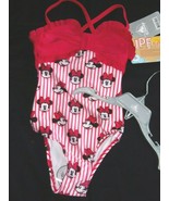 Disney Store Minnie Mouse Red Striped Swimsuit Little Girls SIZE 3 NEW W/T - £18.02 GBP